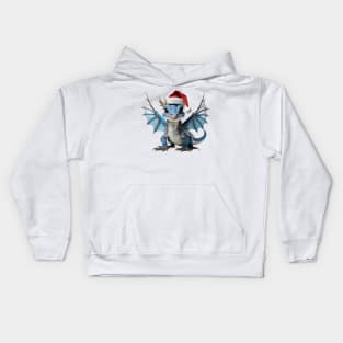 Cute Blue Baby Dragon for Christmas Kids Hoodie